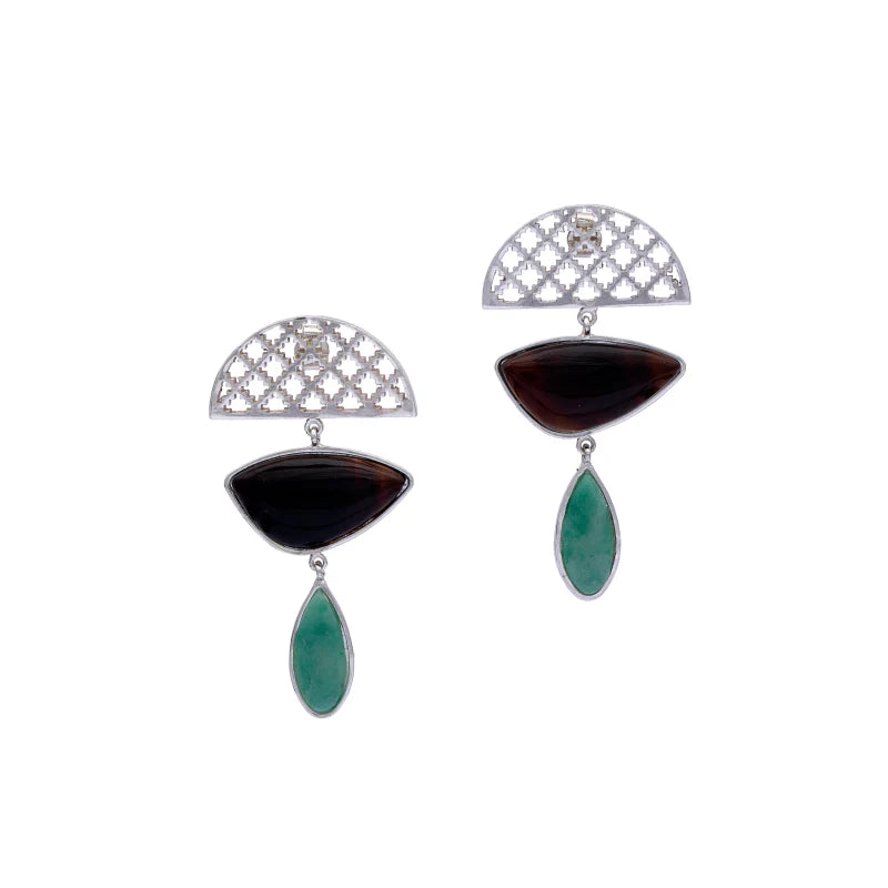 Shamma - Jasper/Aventurine Silver Earrings