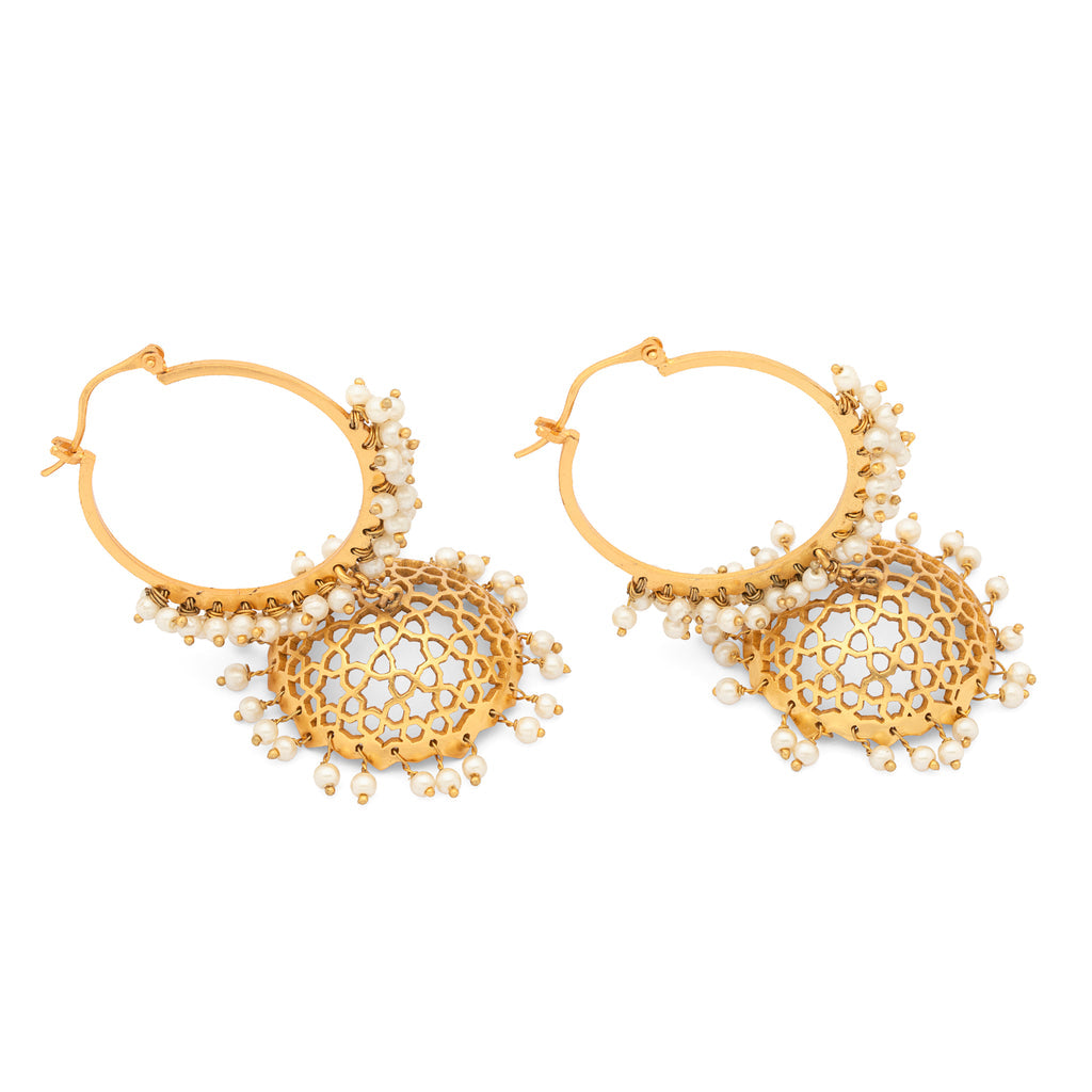 Divine Dangles Earring - Gold Plated Pearl Jhumka