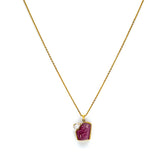 Gul-e-Atash - Natural Gold Plated Ruby Necklace