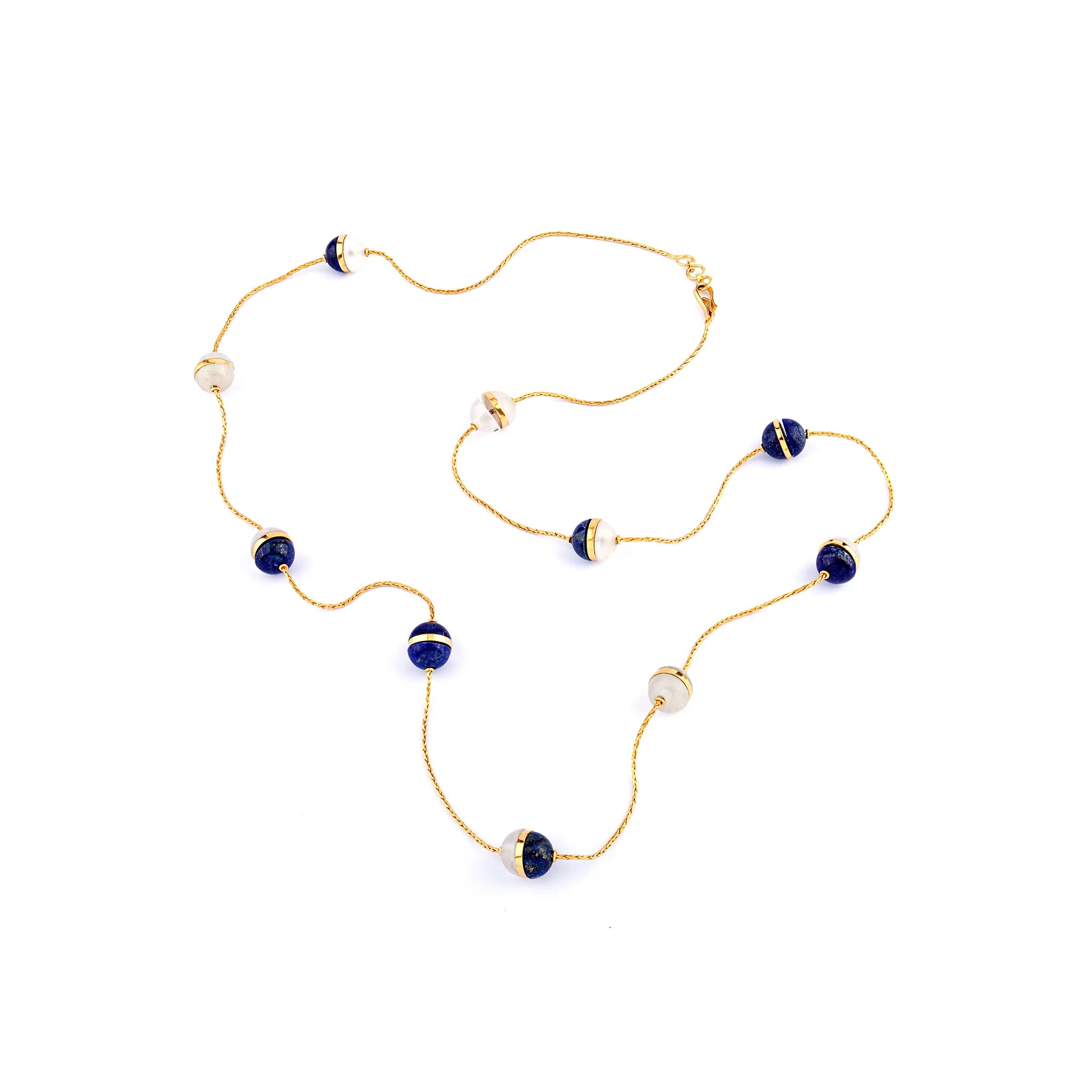 Day & Night Lapis Necklace - Lapis And Quartz Necklace